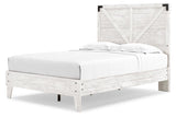 Shawburn White/Dark Charcoal Gray Full Crossbuck Panel Platform Bed by Ashley at Eve Furniture