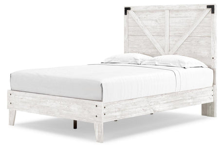 Shawburn White/Dark Charcoal Gray Full Crossbuck Panel Platform Bed by Ashley at Eve Furniture