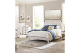 Shawburn White/Dark Charcoal Gray Queen Crossbuck Panel Platform Bed by Ashley at Eve Furniture