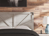 Shawburn Whitewash Crossbuck Full Platform Bed by Ashley at Eve Furniture