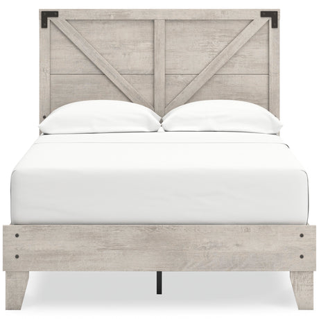 Shawburn Whitewash Crossbuck Full Platform Bed by Ashley at Eve Furniture