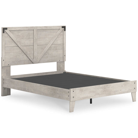 Shawburn Whitewash Crossbuck Queen Platform Bed by Ashley at Eve Furniture