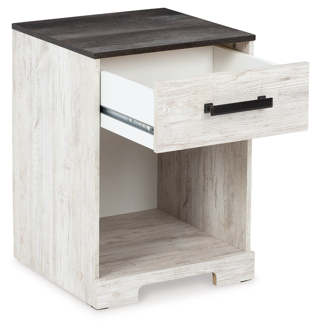 Shawburn Whitewash Crossbuck/Charcoal Gray Platform Bedroom Set by Ashley at Eve Furniture