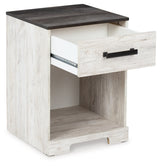 Shawburn Whitewash Crossbuck/Charcoal Gray Platform Bedroom Set by Ashley at Eve Furniture