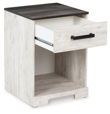 Shawburn Whitewash Crossbuck/Charcoal Gray Platform Bedroom Set by Ashley at Eve Furniture