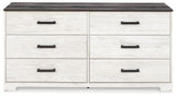 Shawburn Whitewash Crossbuck/Charcoal Gray Platform Bedroom Set by Ashley at Eve Furniture