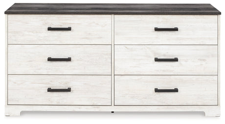 Shawburn Whitewash Crossbuck/Charcoal Gray Platform Bedroom Set by Ashley at Eve Furniture