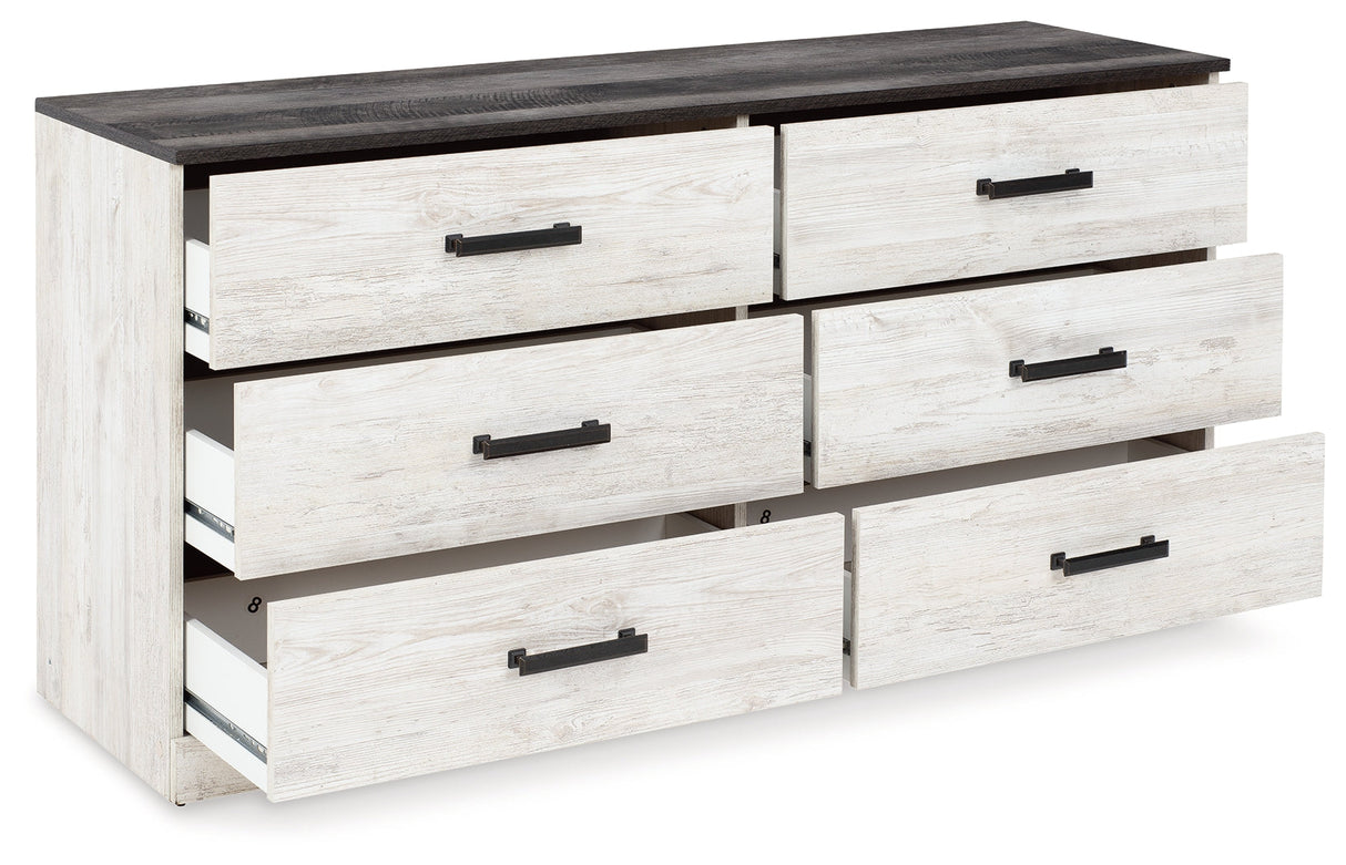 Shawburn Whitewash Crossbuck/Charcoal Gray Platform Bedroom Set by Ashley at Eve Furniture