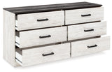 Shawburn Whitewash Crossbuck/Charcoal Gray Platform Bedroom Set by Ashley at Eve Furniture