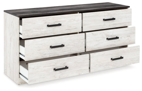 Shawburn Whitewash Crossbuck/Charcoal Gray Platform Bedroom Set by Ashley at Eve Furniture