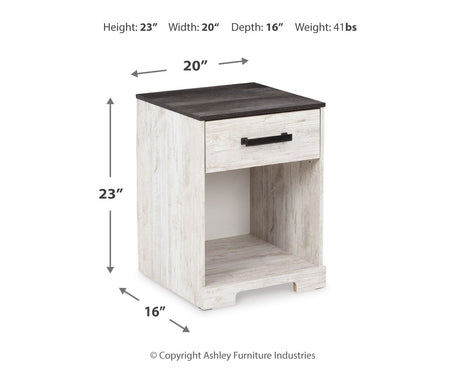 Shawburn Whitewash Crossbuck/Charcoal Gray Platform Bedroom Set by Ashley at Eve Furniture