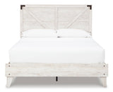 Shawburn Whitewash Crossbuck/Charcoal Gray Platform Bedroom Set by Ashley at Eve Furniture