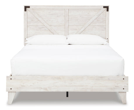 Shawburn Whitewash Crossbuck/Charcoal Gray Platform Bedroom Set by Ashley at Eve Furniture