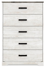 Shawburn Whitewash Crossbuck/Charcoal Gray Platform Bedroom Set by Ashley at Eve Furniture