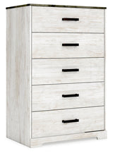 Shawburn Whitewash Crossbuck/Charcoal Gray Platform Bedroom Set by Ashley at Eve Furniture