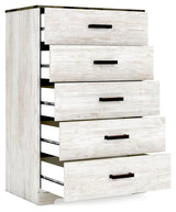 Shawburn Whitewash Crossbuck/Charcoal Gray Platform Bedroom Set by Ashley at Eve Furniture