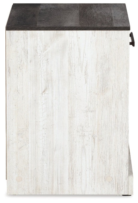 Shawburn Whitewash Crossbuck/Charcoal Gray Platform Bedroom Set by Ashley at Eve Furniture