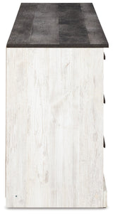 Shawburn Whitewash Crossbuck/Charcoal Gray Platform Bedroom Set by Ashley at Eve Furniture