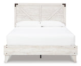 Shawburn Whitewash Crossbuck/Charcoal Gray Platform Bedroom Set by Ashley at Eve Furniture