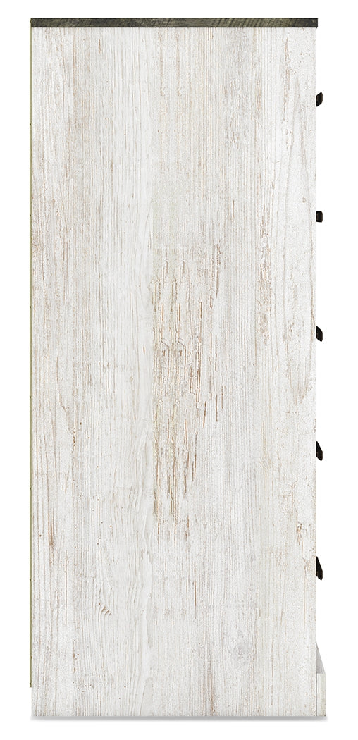 Shawburn Whitewash Crossbuck/Charcoal Gray Platform Bedroom Set by Ashley at Eve Furniture