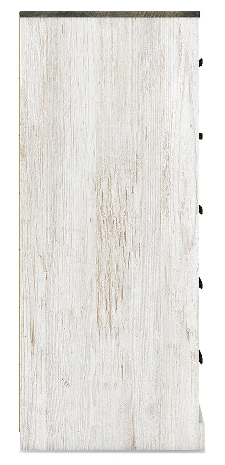 Shawburn Whitewash Crossbuck/Charcoal Gray Platform Bedroom Set by Ashley at Eve Furniture