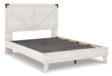 Shawburn Whitewash Crossbuck/Charcoal Gray Platform Bedroom Set by Ashley at Eve Furniture