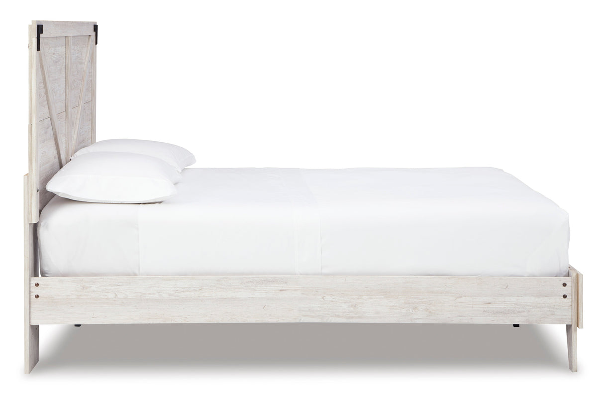 Shawburn Whitewash Crossbuck/Charcoal Gray Platform Bedroom Set by Ashley at Eve Furniture