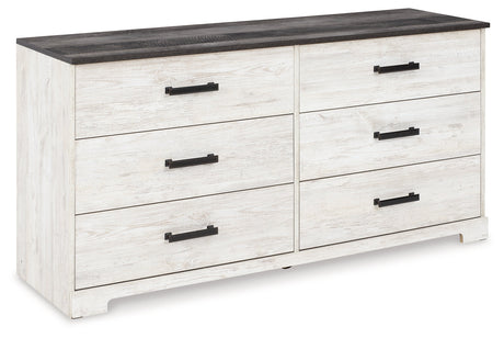 Shawburn Whitewash Crossbuck/Charcoal Gray Youth Platform Bedroom Set by Ashley at Eve Furniture