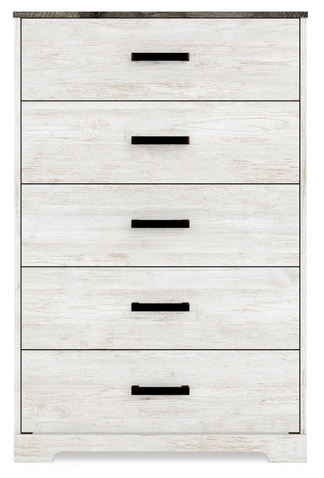 Shawburn Whitewash Crossbuck/Charcoal Gray Youth Platform Bedroom Set by Ashley at Eve Furniture