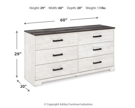 Shawburn Whitewash Crossbuck/Charcoal Gray Youth Platform Bedroom Set by Ashley at Eve Furniture
