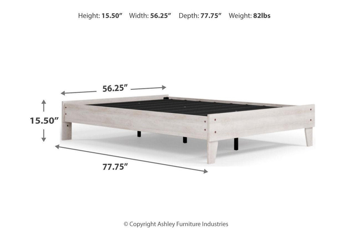 Shawburn Whitewash Full Platform Bed by Ashley at Eve Furniture