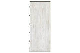 Shawburn Whitewash/Charcoal Gray Chest of Drawers by Ashley at Eve Furniture