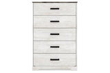 Shawburn Whitewash/Charcoal Gray Chest of Drawers by Ashley at Eve Furniture