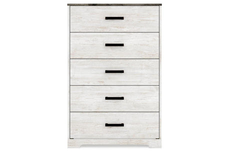 Shawburn Whitewash/Charcoal Gray Chest of Drawers by Ashley at Eve Furniture