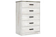 Shawburn Whitewash/Charcoal Gray Chest of Drawers by Ashley at Eve Furniture