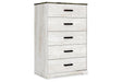 Shawburn Whitewash/Charcoal Gray Chest of Drawers by Ashley at Eve Furniture