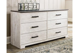 Shawburn Whitewash/Charcoal Gray Dresser by Ashley at Eve Furniture