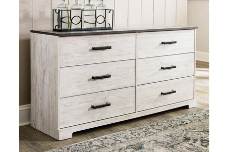 Shawburn Whitewash/Charcoal Gray Dresser by Ashley at Eve Furniture