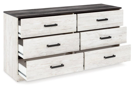 Shawburn Whitewash/Charcoal Gray Dresser by Ashley at Eve Furniture