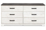 Shawburn Whitewash/Charcoal Gray Dresser by Ashley at Eve Furniture