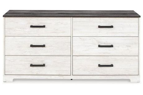 Shawburn Whitewash/Charcoal Gray Dresser by Ashley at Eve Furniture