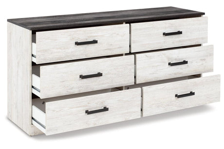 Shawburn Whitewash/Charcoal Gray Dresser by Ashley at Eve Furniture