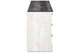 Shawburn Whitewash/Charcoal Gray Dresser by Ashley at Eve Furniture