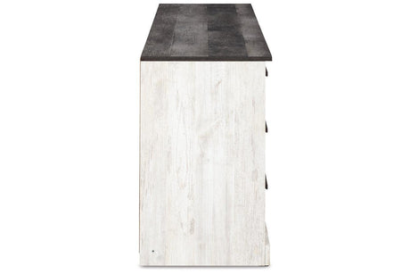 Shawburn Whitewash/Charcoal Gray Dresser by Ashley at Eve Furniture