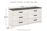 Shawburn Whitewash/Charcoal Gray Dresser by Ashley at Eve Furniture