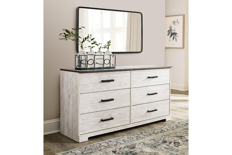Shawburn Whitewash/Charcoal Gray Dresser by Ashley at Eve Furniture