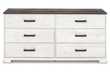 Shawburn Whitewash/Charcoal Gray Dresser by Ashley at Eve Furniture