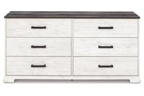 Shawburn Whitewash/Charcoal Gray Dresser by Ashley at Eve Furniture