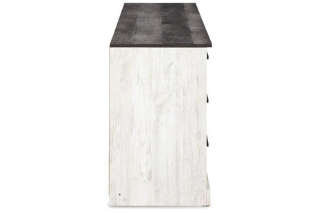 Shawburn Whitewash/Charcoal Gray Dresser by Ashley at Eve Furniture