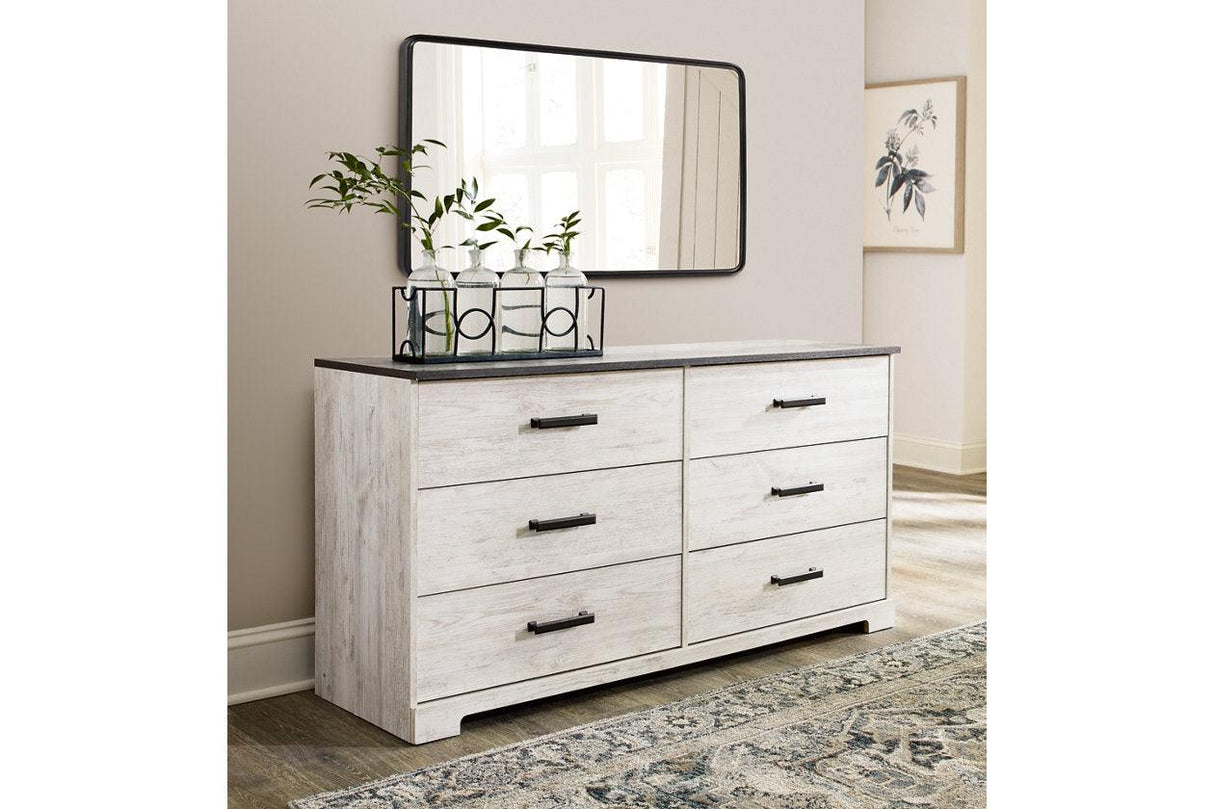 Shawburn Whitewash/Charcoal Gray Dresser by Ashley at Eve Furniture